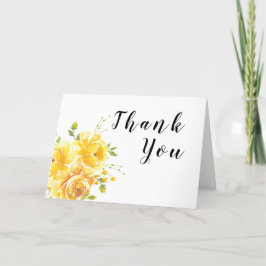 Cartão De Agradecimento Dreamy Yellow Rose Wedding