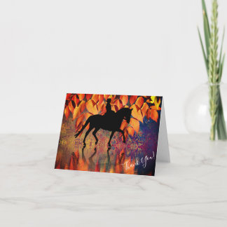 Cartão De Agradecimento Dressage Autumn Reflections Horse