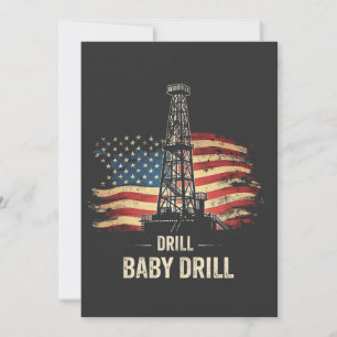 Cartão De Agradecimento Drill Baby Drill American Trump Energy Economy