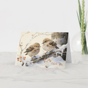 Cartão De Agradecimento Duas Aves Arte, Seu Texto