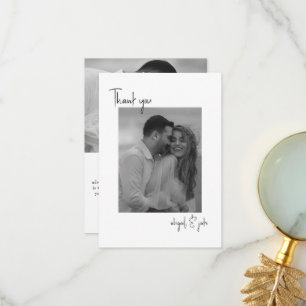 Cartão De Agradecimento Duas Casais B/W Fotografias Mensagem de Casamento 