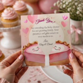 Cartão De Agradecimento "Duas Ervilhas Doces em uma Torta!" – Chá de Bebê