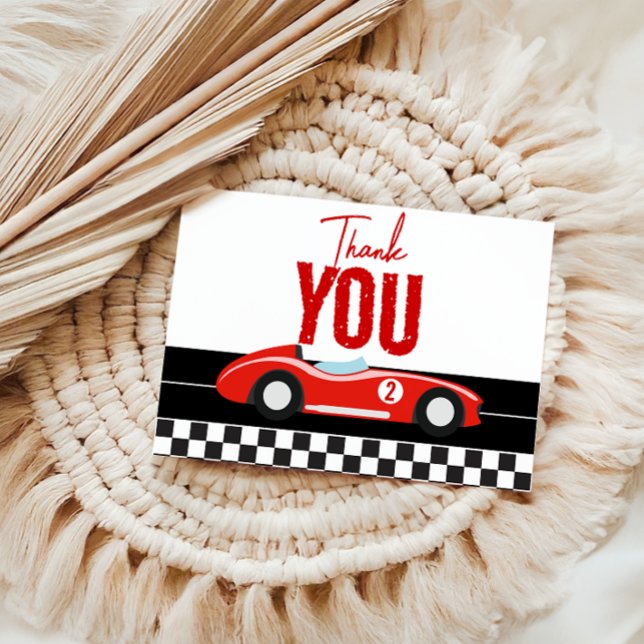 Cartão De Agradecimento Duas Festas de segundo aniversário Rápido de Carro (Criador carregado)