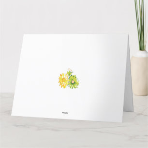 Cartão De Agradecimento Duas flores amarelas e verdes sobre fundo branco