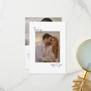 Cartão De Agradecimento Duas Fotos De Casal Mensagem De Casamento Obrigado