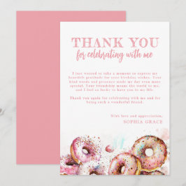 Cartão De Agradecimento Duas Rosquinhas cor-de-rosa doce segundo aniversár