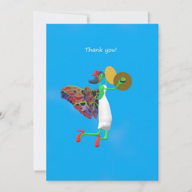 Cartão De Agradecimento Duende e Cymbols (Frente)