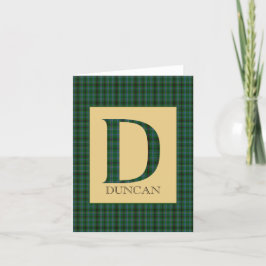 Cartão De Agradecimento Duncan Tartan Monograma D