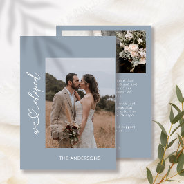 Cartão De Agradecimento Dusty Blue Elografamos 2 Casamento Fotografado