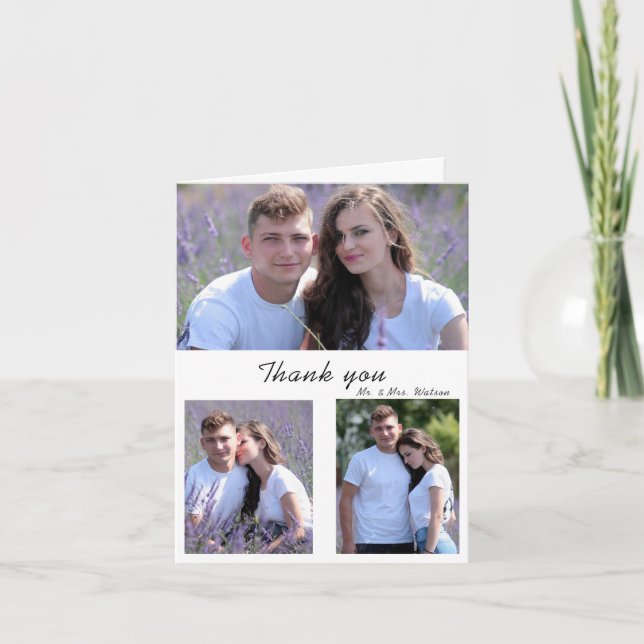 Cartão De Agradecimento Dusty Blue Greenery Eucalyptus deixa casamento (Frente)