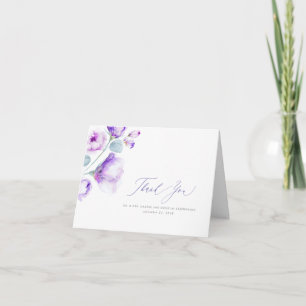 Cartão De Agradecimento Dusty Purple Floral Weding Obrigado