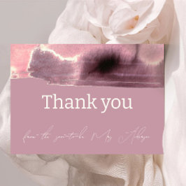 Cartão De Agradecimento Dusty Rosa Mauve Modern Minimalista