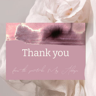 Cartão De Agradecimento Dusty Rosa Mauve Modern Minimalista
