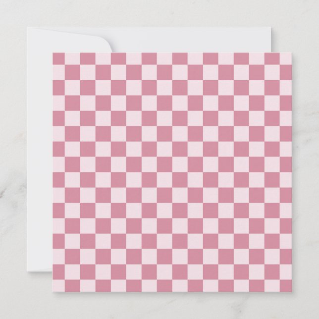 Cartão De Agradecimento Dusty rose checkerboard pattern (Frente)