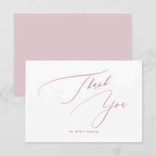 Cartão De Agradecimento Dusty Rose DIY cores Luxe Script Obrigado