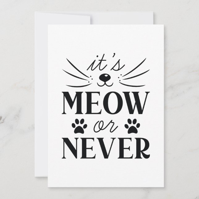 Cartão De Agradecimento É Meow ou Nunca (Frente)