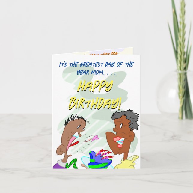 Cartão De Agradecimento É o melhor dia do ano, mãe. (Frente)