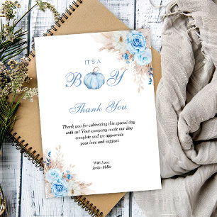 Cartão De Agradecimento É um Chá de fraldas de Rapaz.