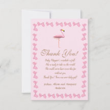 É um Chá de fraldas Flamingo Rosa Rosa, Obrigado