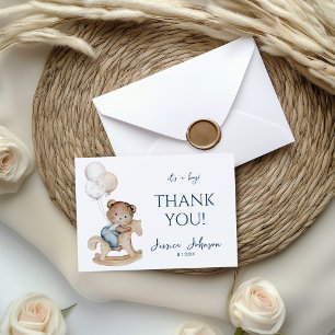 Cartão De Agradecimento É um Urso de Teddy e Balões