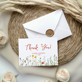 Cartão De Agradecimento É uma garota com Chá de fraldas de flores de prima