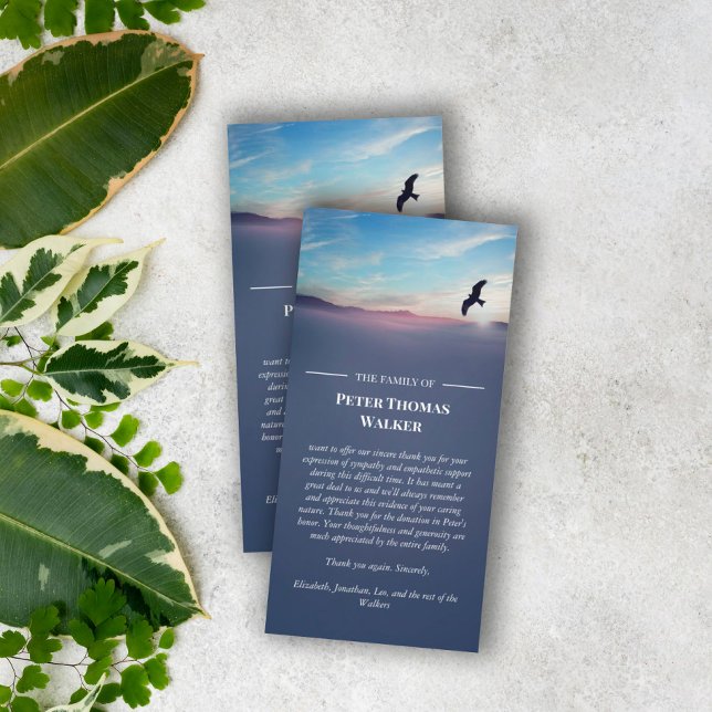 Cartão De Agradecimento Eagle Sobre Montanhas Blue Sympathy Obrigado (Criador carregado)