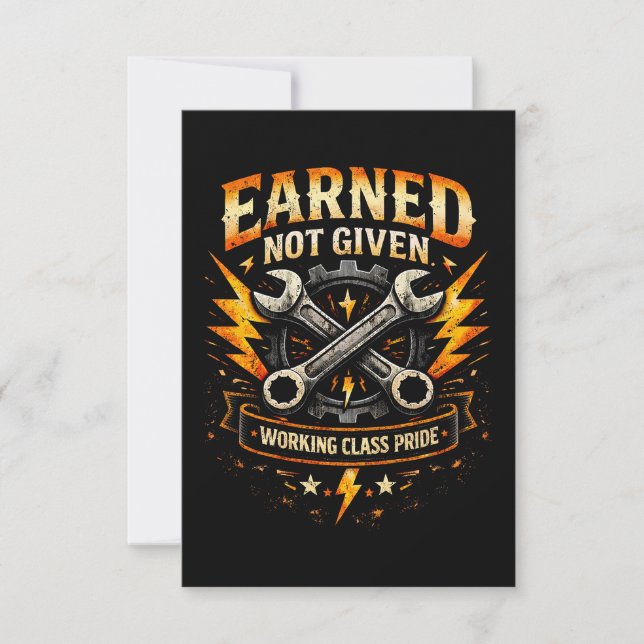 Cartão De Agradecimento Earned Not Given (Frente)