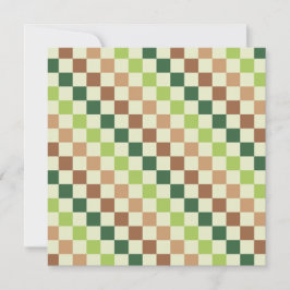 Cartão De Agradecimento Earthy rainbow diagonal checkerboard pattern