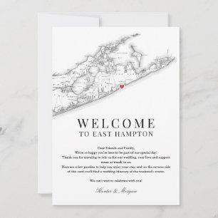 Cartão De Agradecimento East Hampton NY Wedding - Letra Black White