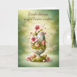 Cartão De Agradecimento Easter Greeting Card Floral Eggs Spring Garden