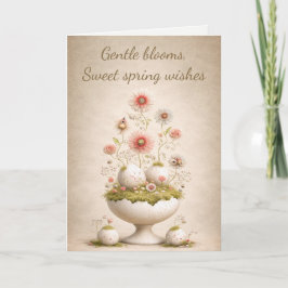 Cartão De Agradecimento Easter Greeting Card Floral Soft Spring Elegant