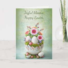 Cartão De Agradecimento Easter Greeting Card Floral Spring Elegant