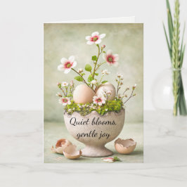 Cartão De Agradecimento Easter Greeting Card Minimal Floral Spring