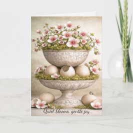 Cartão De Agradecimento Easter Greeting Card Minimal Floral Spring