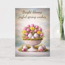 Cartão De Agradecimento Easter Greeting Card Tulips Floral Spring