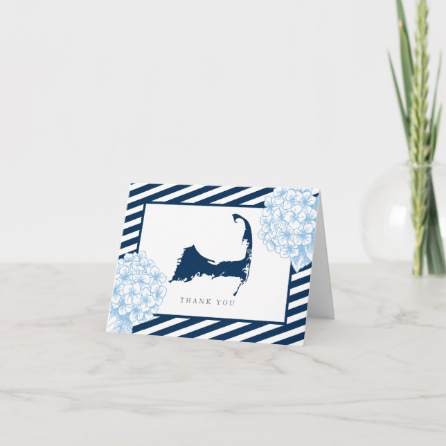 Cartão De Agradecimento Eastham Cape Cod Hydrangea Flowers Obrigado (Frente)