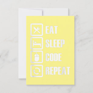 Cartão De Agradecimento Eat Sleep Code Repetir Engenheiro de programação d