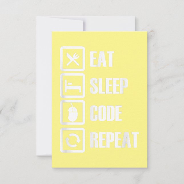 Cartão De Agradecimento Eat Sleep Code Repetir Engenheiro de programação d (Frente)