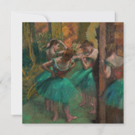 Cartão De Agradecimento Edgar Degas - Dançarinos, Rosa e Verde