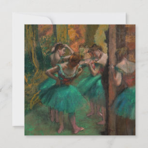 Cartão De Agradecimento Edgar Degas - Dançarinos, Rosa e Verde