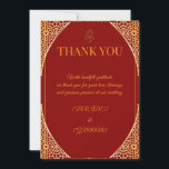 Cartão De Agradecimento Editable Marriage Thank You Note<br><div class="desc">Express your gratitude in royal traditional style with this Indian Red & Gold Wedding Thank You Card Template. Featuring a rich red background symbolizing love and prosperity, paired with elegant gold floral and mandala accents, this design perfectly complements your Indian wedding stationery set. ✨ Ideal for: ✔ Hindu Weddings ✔...</div>