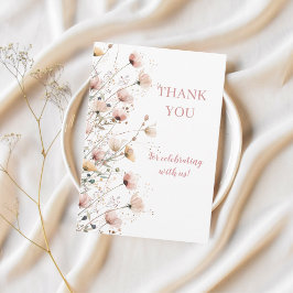 Cartão De Agradecimento editable wildflowers floral thank you card