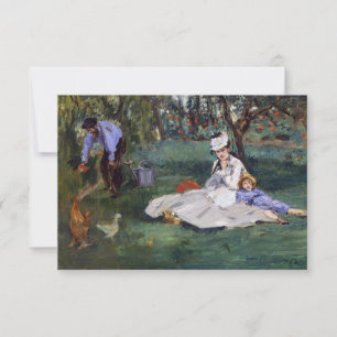 Cartão De Agradecimento Edouard Manet - A família Monet no seu jardim