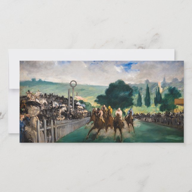 Cartão De Agradecimento Edouard Manet - As Corridas em Longchamp (Frente)