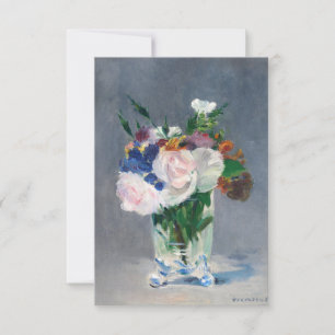 Cartão De Agradecimento Edouard Manet - Flores em um Vase Cristal
