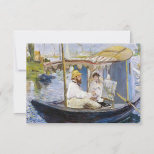 Cartão De Agradecimento Edouard Manet - Monet em seu barco-estúdio