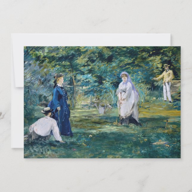 Cartão De Agradecimento Edouard Manet - Um Jogo de Croquet (Frente)