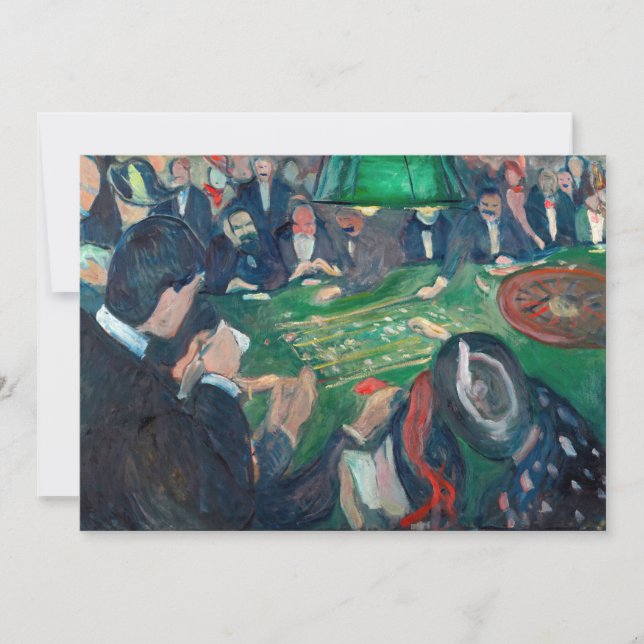 Cartão De Agradecimento Edvard Munch - A Mesa Roulette em Monte Carlo (Frente)