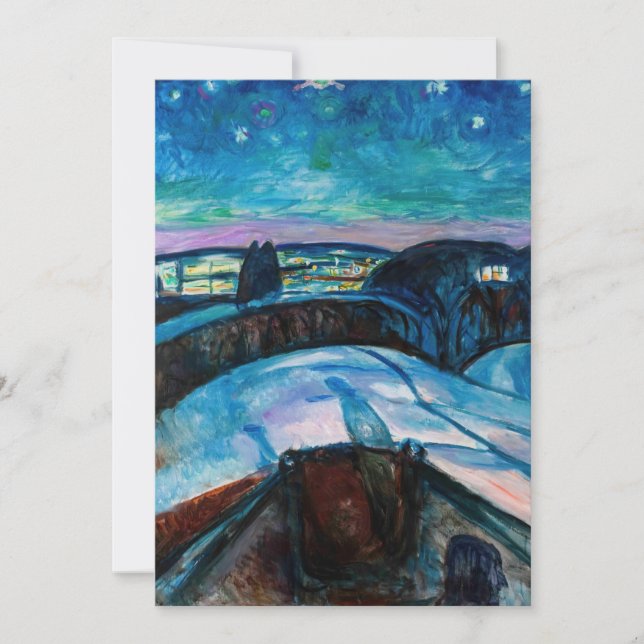 Cartão De Agradecimento Edvard Munch - Starry Night 1922 (Frente)
