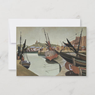 Cartão De Agradecimento Edward Wadsworth, pintura no porto marítimo,
